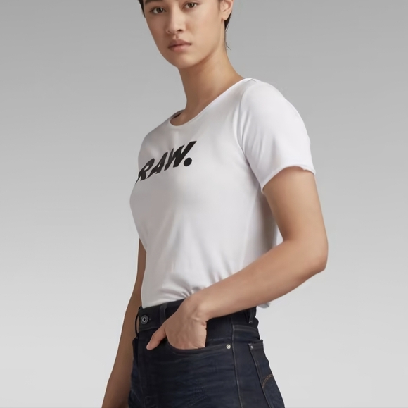 NWT, G-Star, RAW slim Women's White T-Shirt - Picture 3 of 6